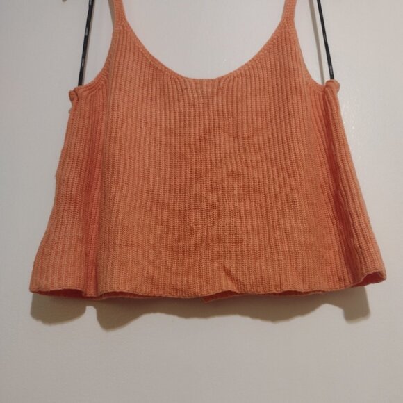 Knit Crop Top Spaghetti Strap Orange Junior’s Size Medium - Picture 6 of 9